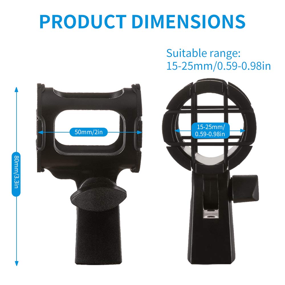 Microphone Shock Mount Holder Clip Anti-Vibration for Condenser Shotgun Mic Y9684