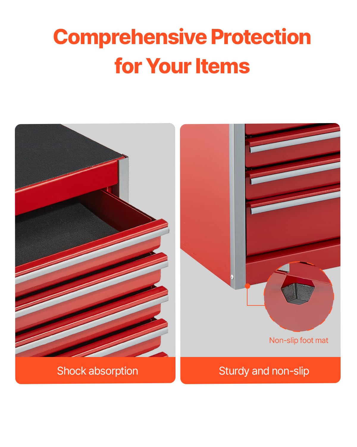 8.6-inch Portable Metal Tool Box with 5 Drawers H970