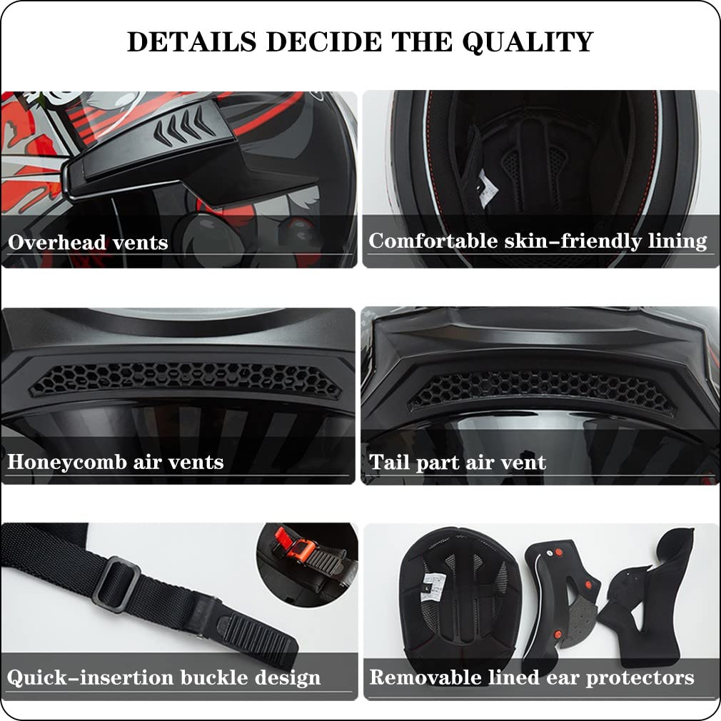 Bluetooth Motorcycle Helmet Anti-Fog Flip Up Full Face DOT Approved I9111