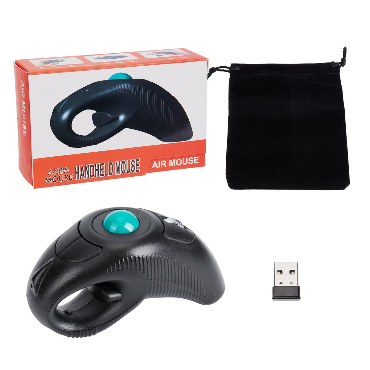 Wireless USB Handheld Finger Trackball Mouse Y6554