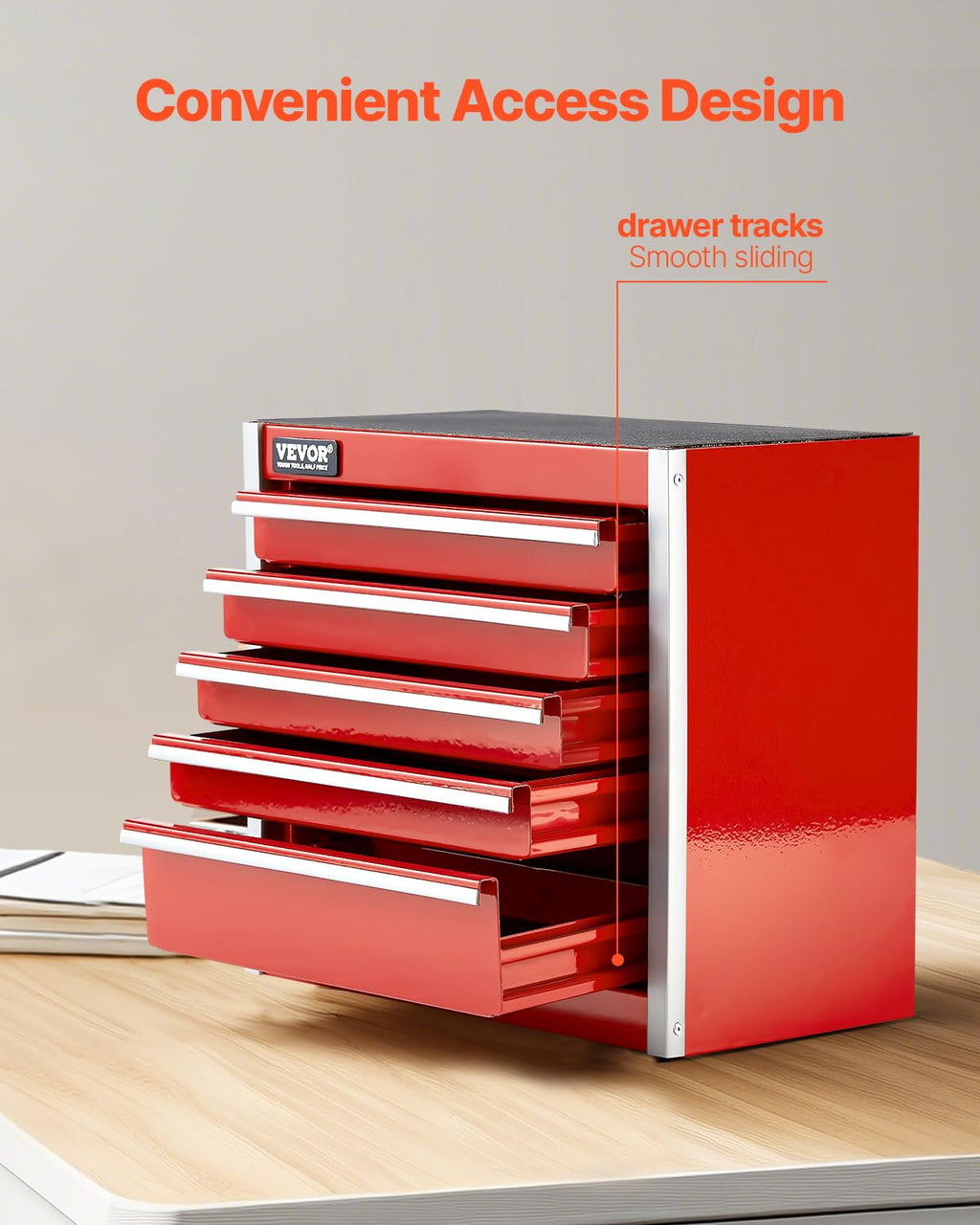 8.6-inch Portable Metal Tool Box with 5 Drawers H970