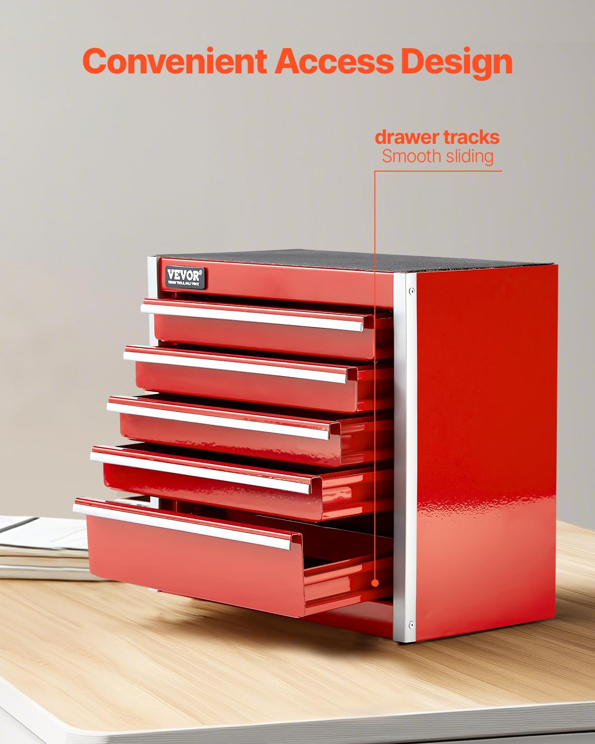8.6-inch Portable Metal Tool Box with 5 Drawers H970