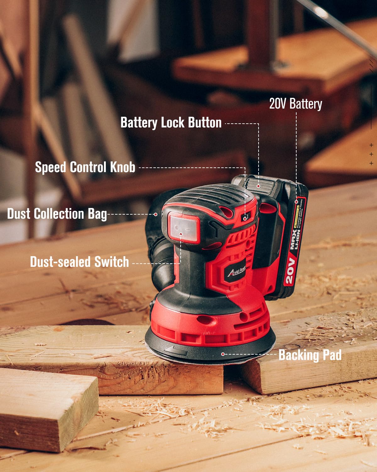 20V Cordless Random Orbital Sander 5” S155672