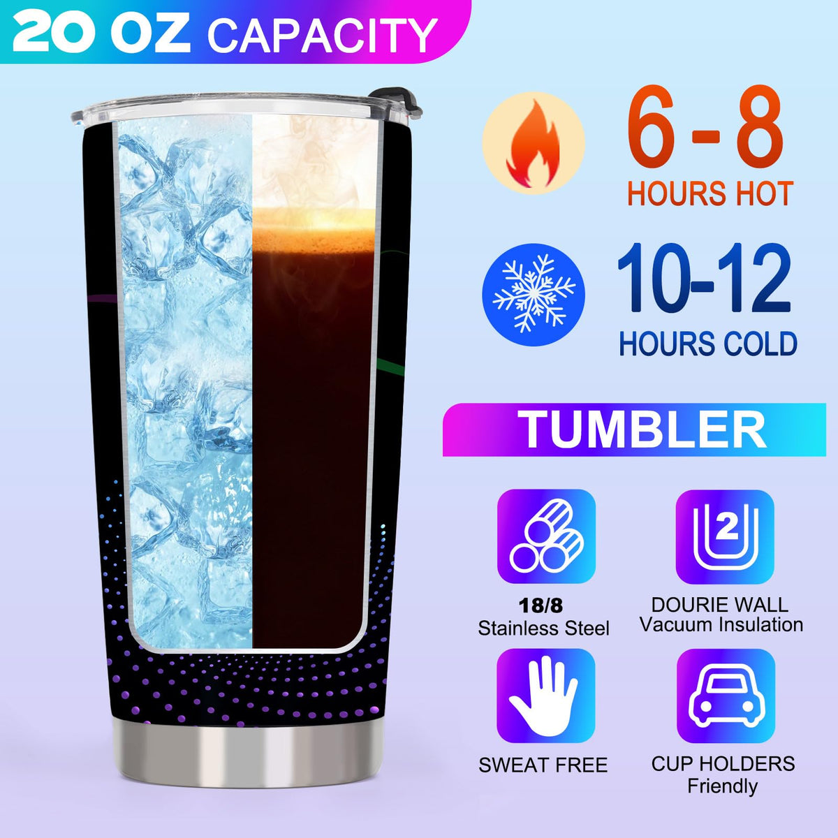 20 oz Stainless Steel Insulated Tumbler Cup U1432