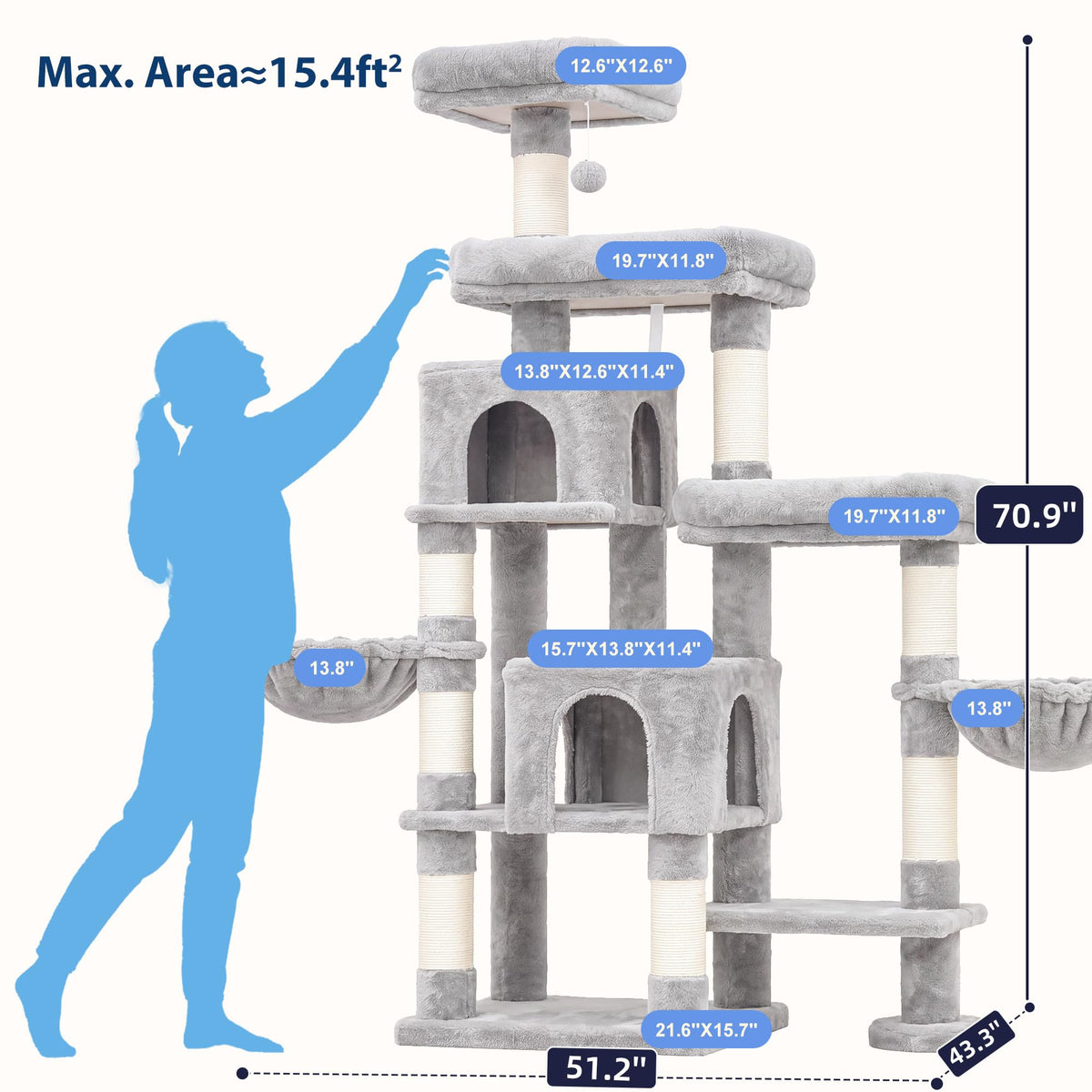Cat Tree Tower with 3 Platforms F955915