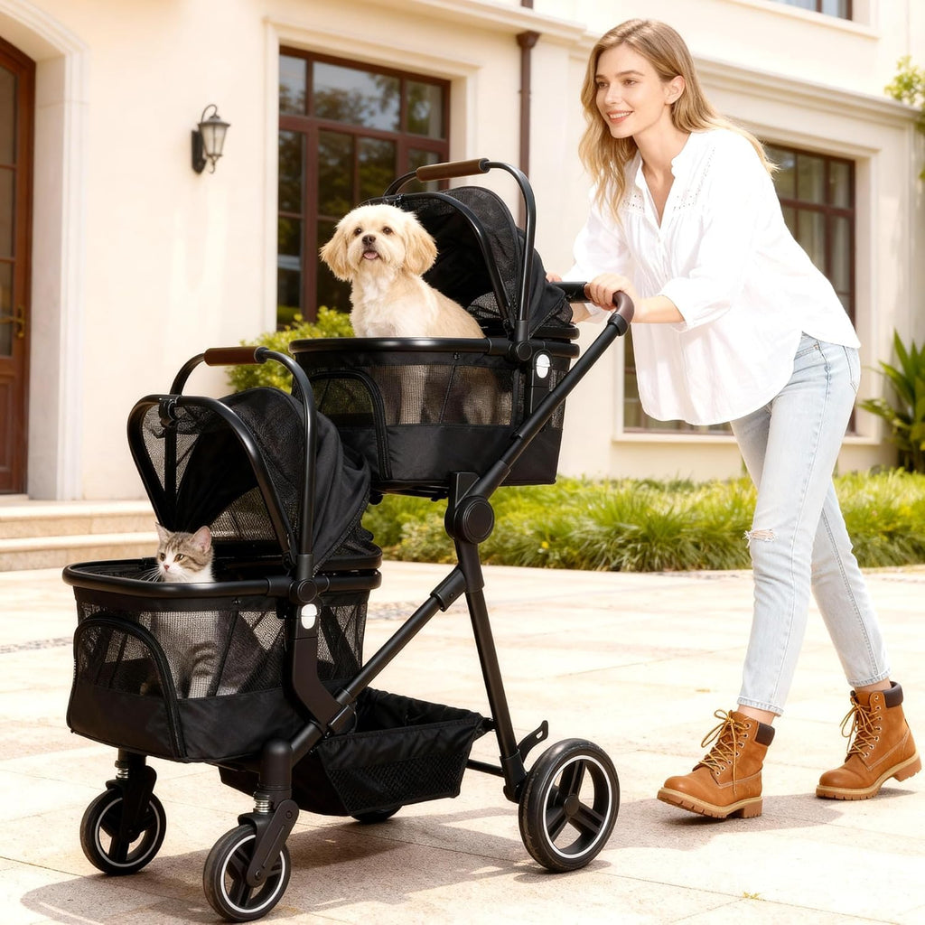 Foldable Double Pet Stroller A4572