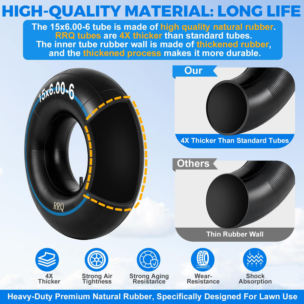 15x6.00-6 Lawn Mower Inner Tube, 2 Pack F788