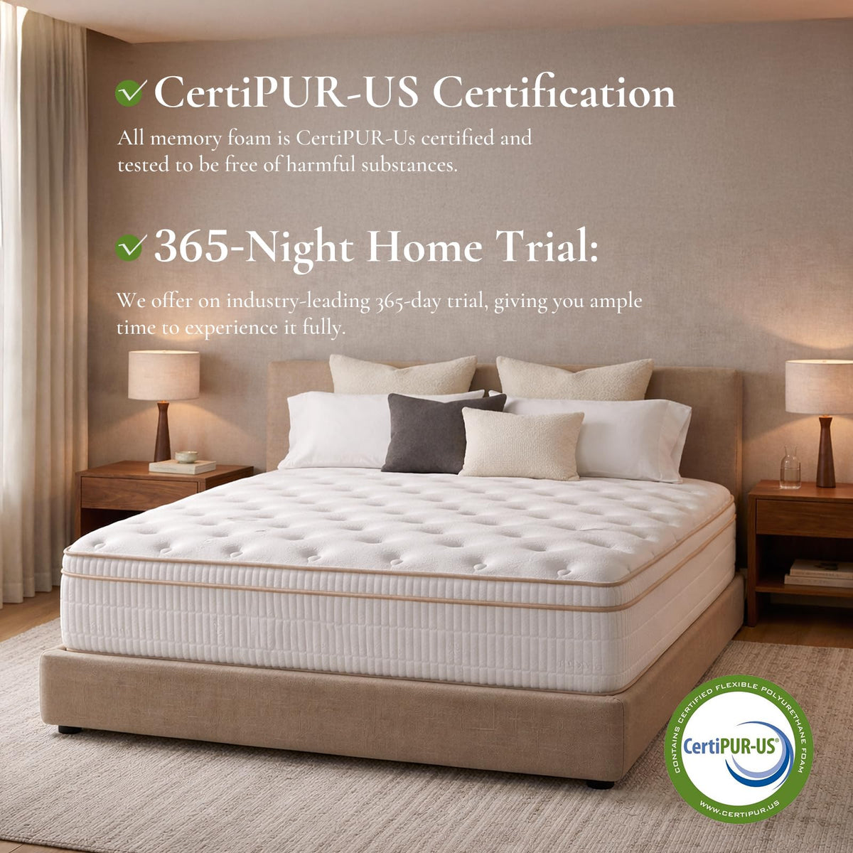 Full Size 12 Inch Medium Firm Hybrid Mattress H300139