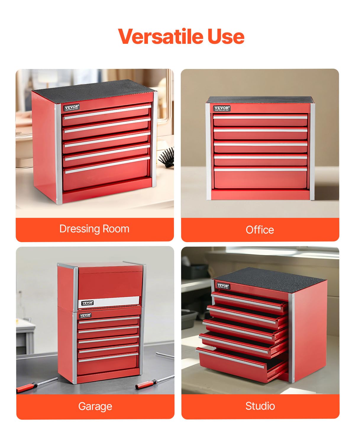 8.6-inch Portable Metal Tool Box with 5 Drawers H970