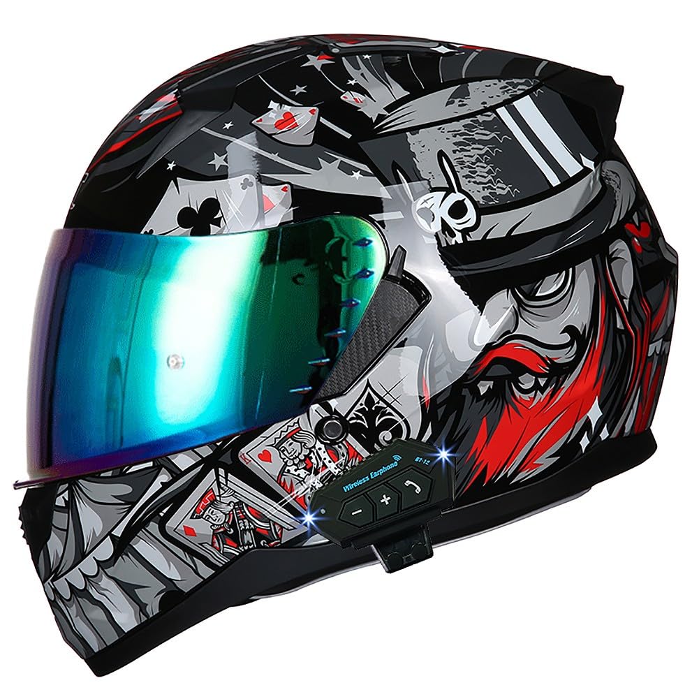 Bluetooth Motorcycle Helmet Anti-Fog Flip Up Full Face DOT Approved I9111