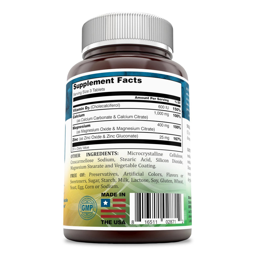 Calcium Magnesium Zinc + Vitamin D3 Tablets 300 Count G728