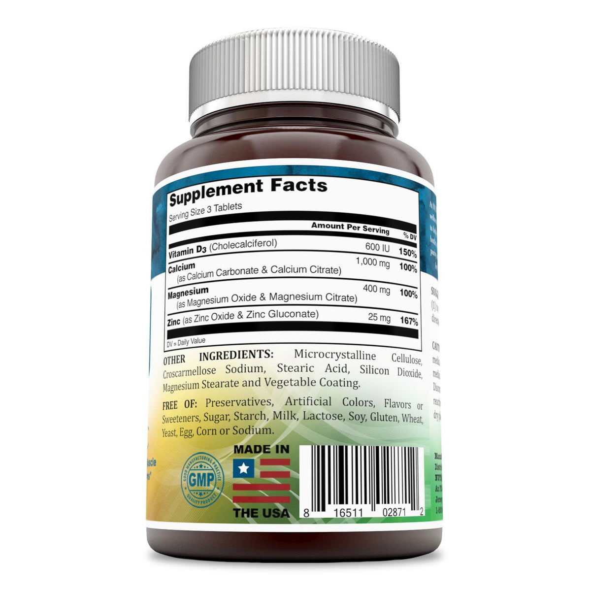Calcium Magnesium Zinc + Vitamin D3 Tablets 300 Count G728