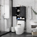 Over The Toilet Storage Cabinet with 2-Door Design Black Y2571