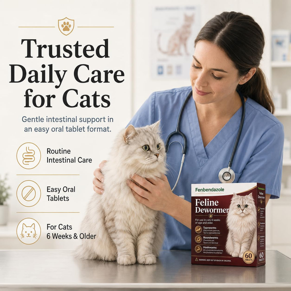 Cat Dewormer Tablets 60 Tablets Y508519