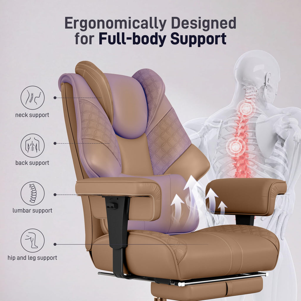 Big and Tall Executive Office Chair with Footrest and Lumbar Support N783779