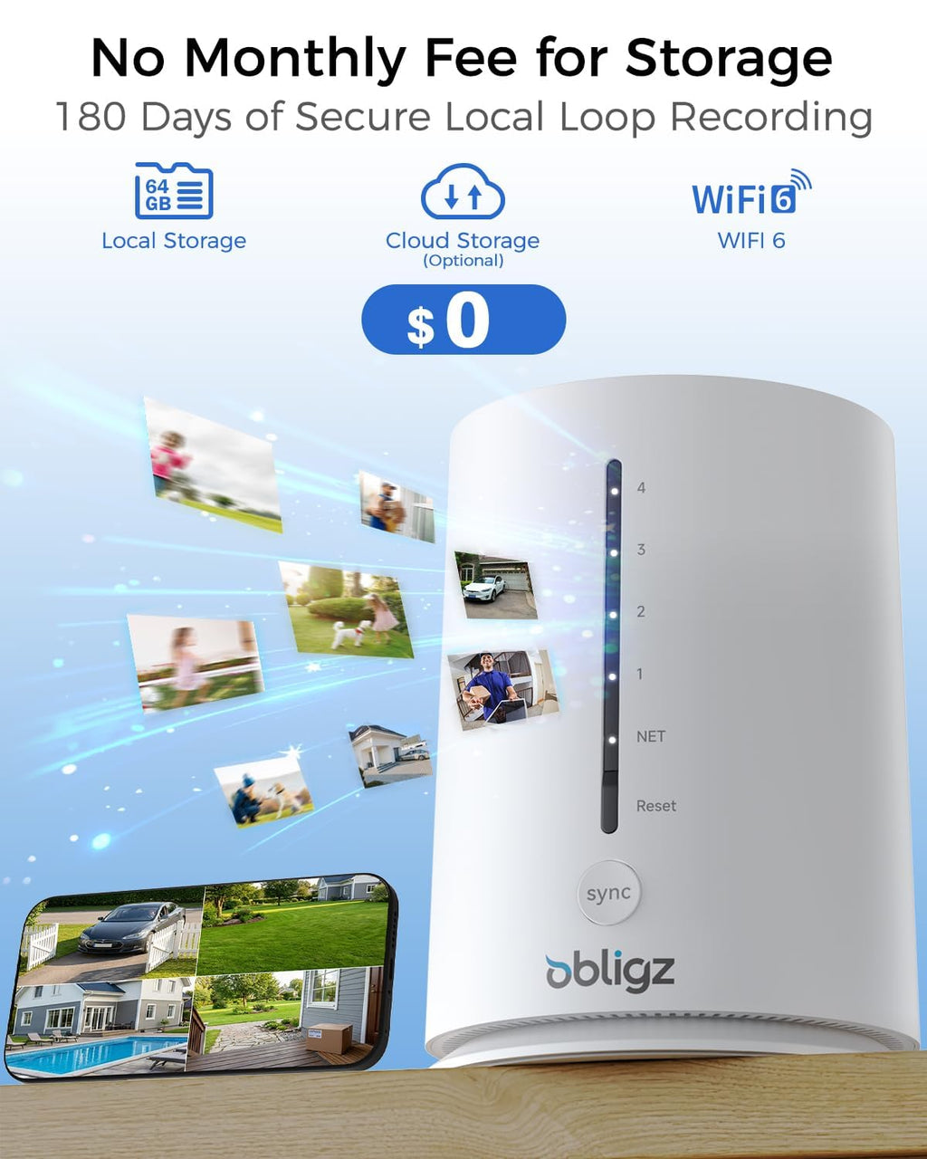 4MP Home Security Cameras with 64GB Local Storage N3621