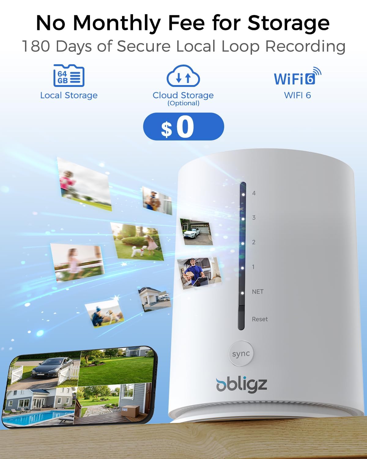 4MP Home Security Cameras with 64GB Local Storage N3621