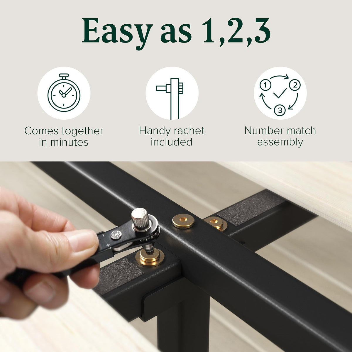 14 Inch Bamboo Platform Bed Frame, Queen Y7010