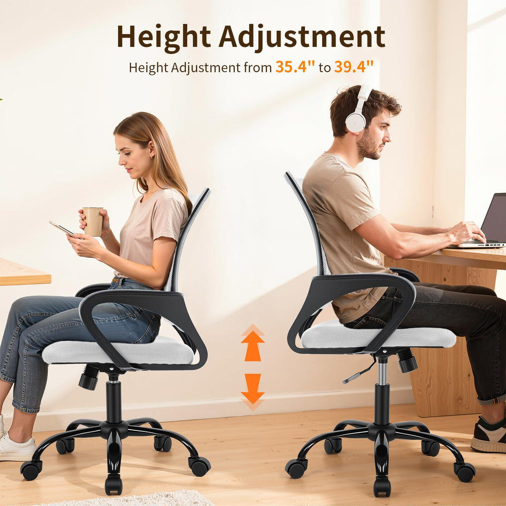 Ergonomic White Mesh Office Chair H5055