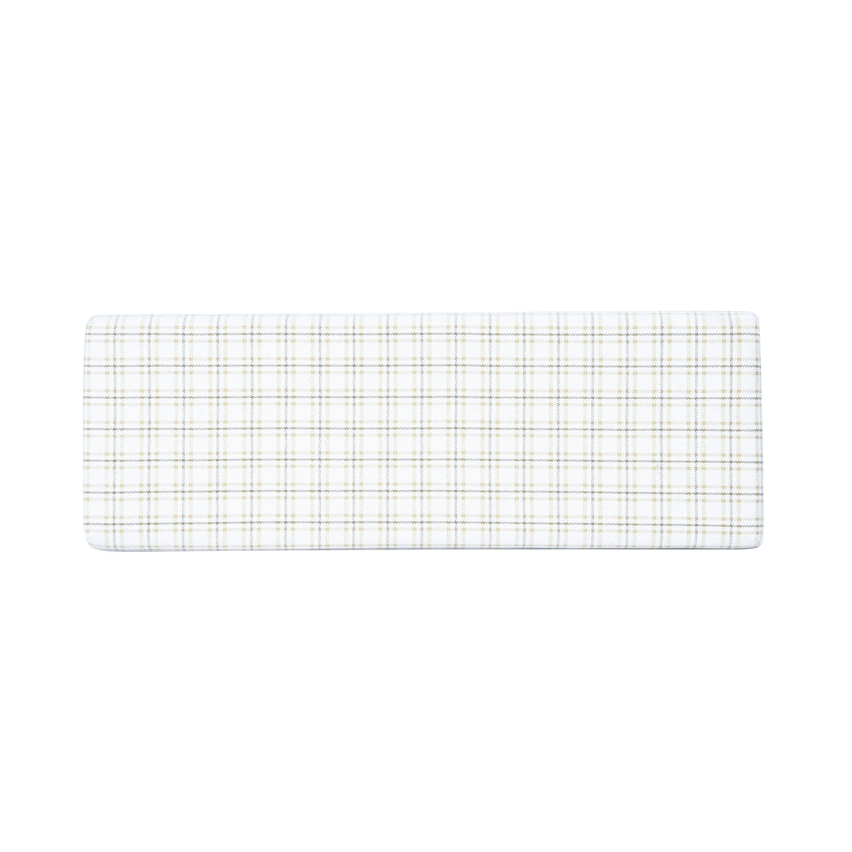 Natural Plaid Woven Fabric Bench M6878