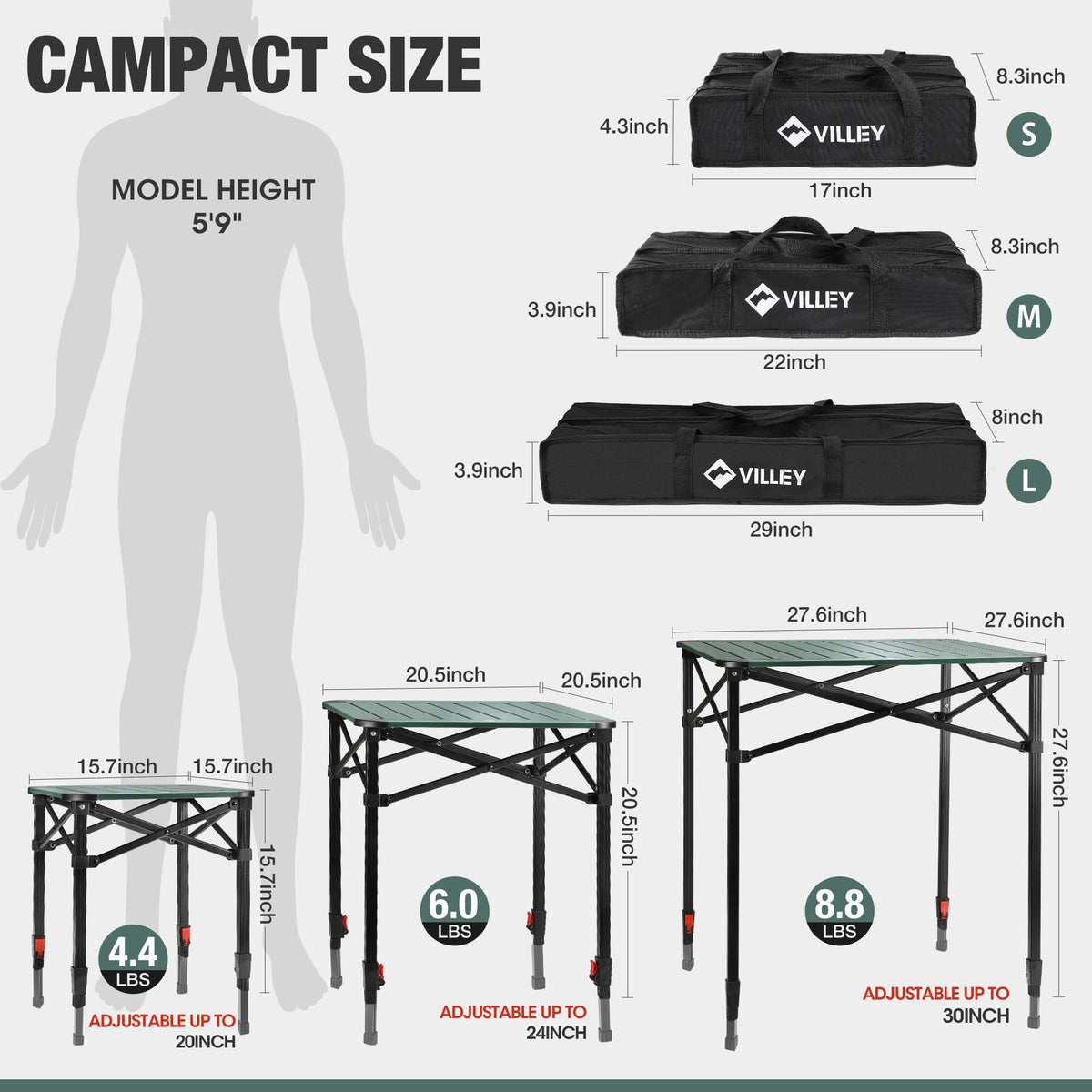 Folding Camping Aluminum Table B396