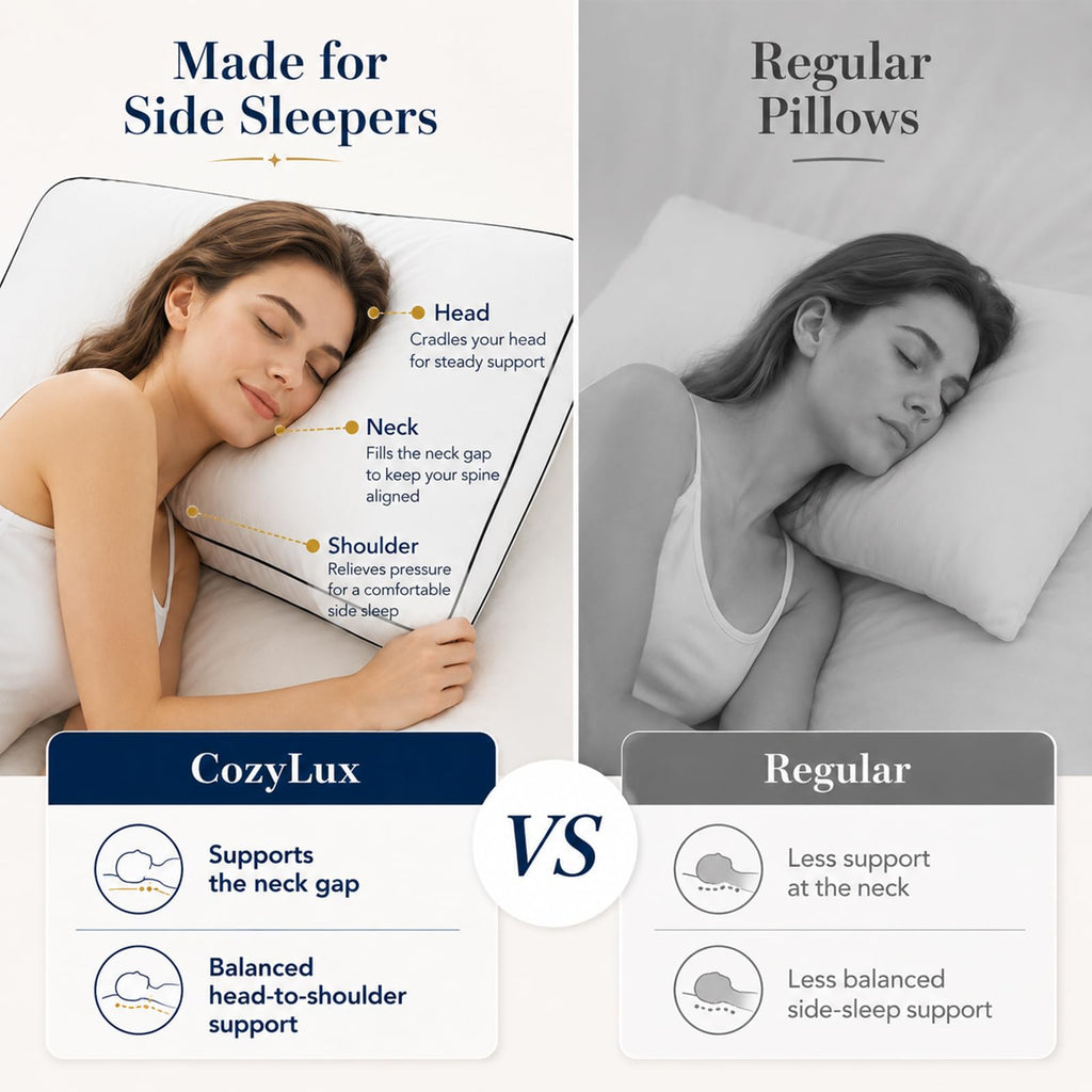 Queen Size Set of 2 Gusseted Bed Pillow M5209