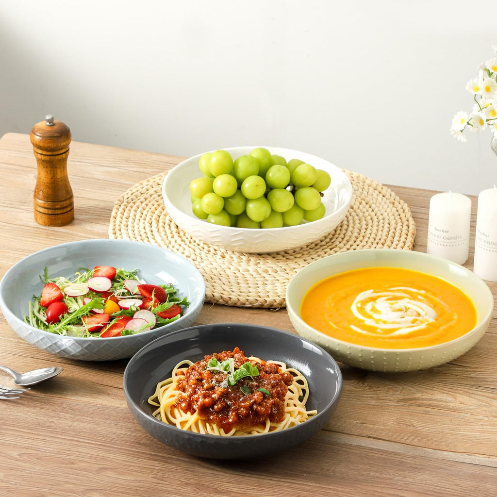 9.1'' 42 OZ Ceramic Pasta Bowls Set of 4 N621