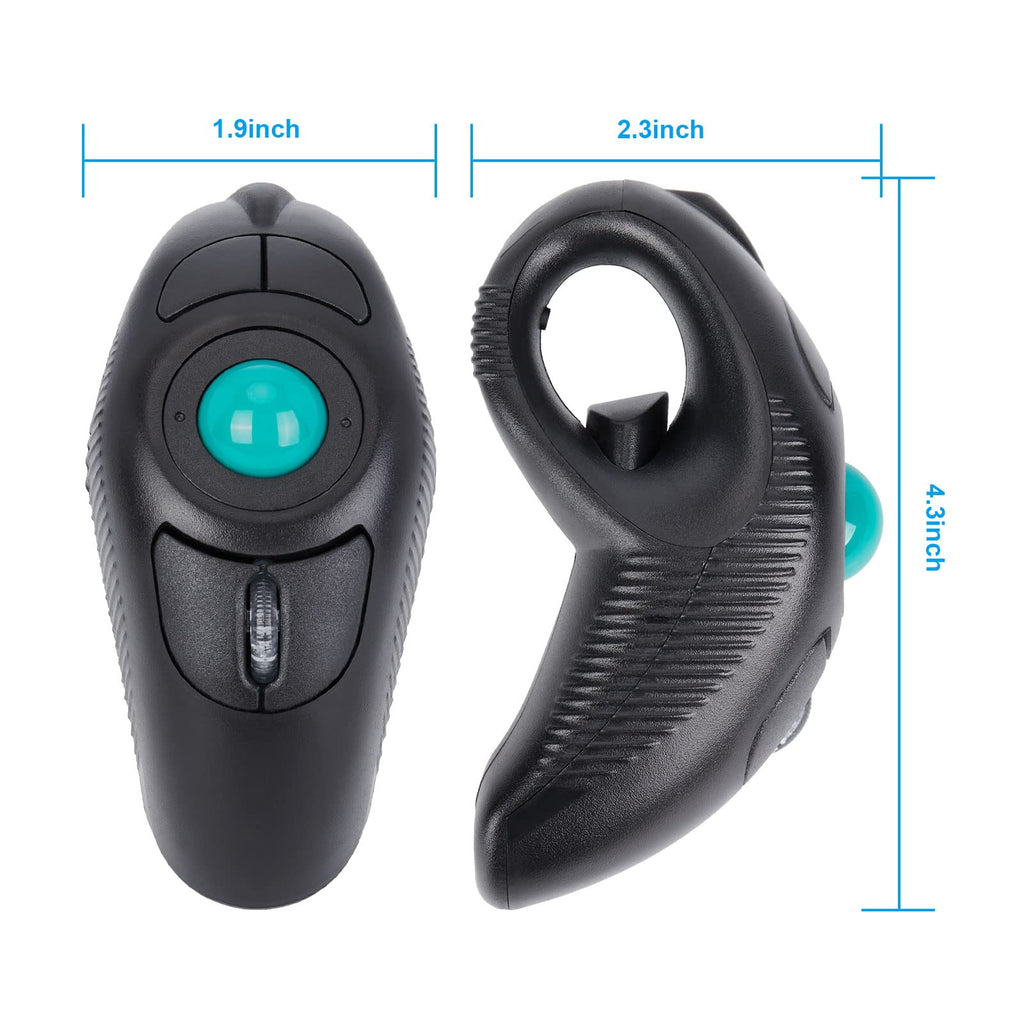 Wireless USB Handheld Finger Trackball Mouse Y6554