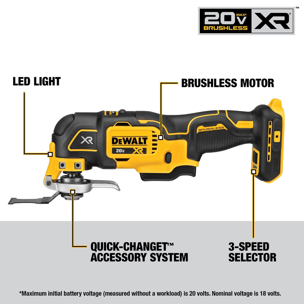 20V MAX 7-Tool Combo Kit with Cordless Drill, Impact Driver, Reciprocating Saw, Circular Saw, Oscillating Tool, Random Orbital Sander, Jigsaw, 5Ah Battery and Charger Y76628