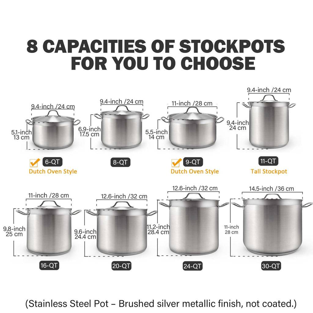 9 Quart Stainless Steel Stock Pot C309