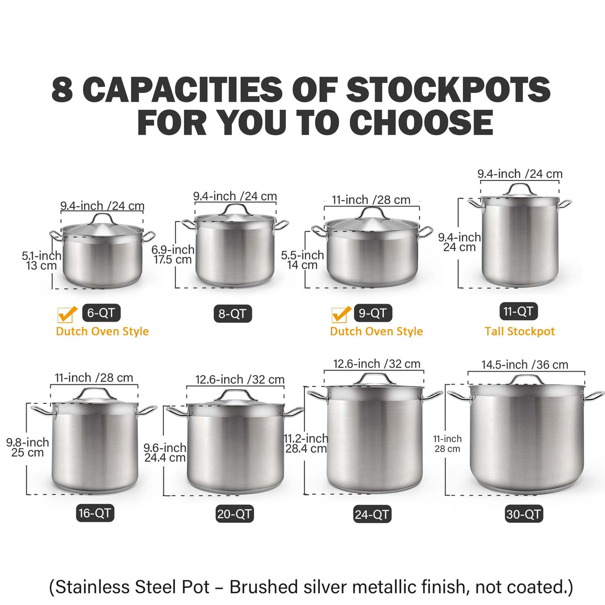 9 Quart Stainless Steel Stock Pot C309