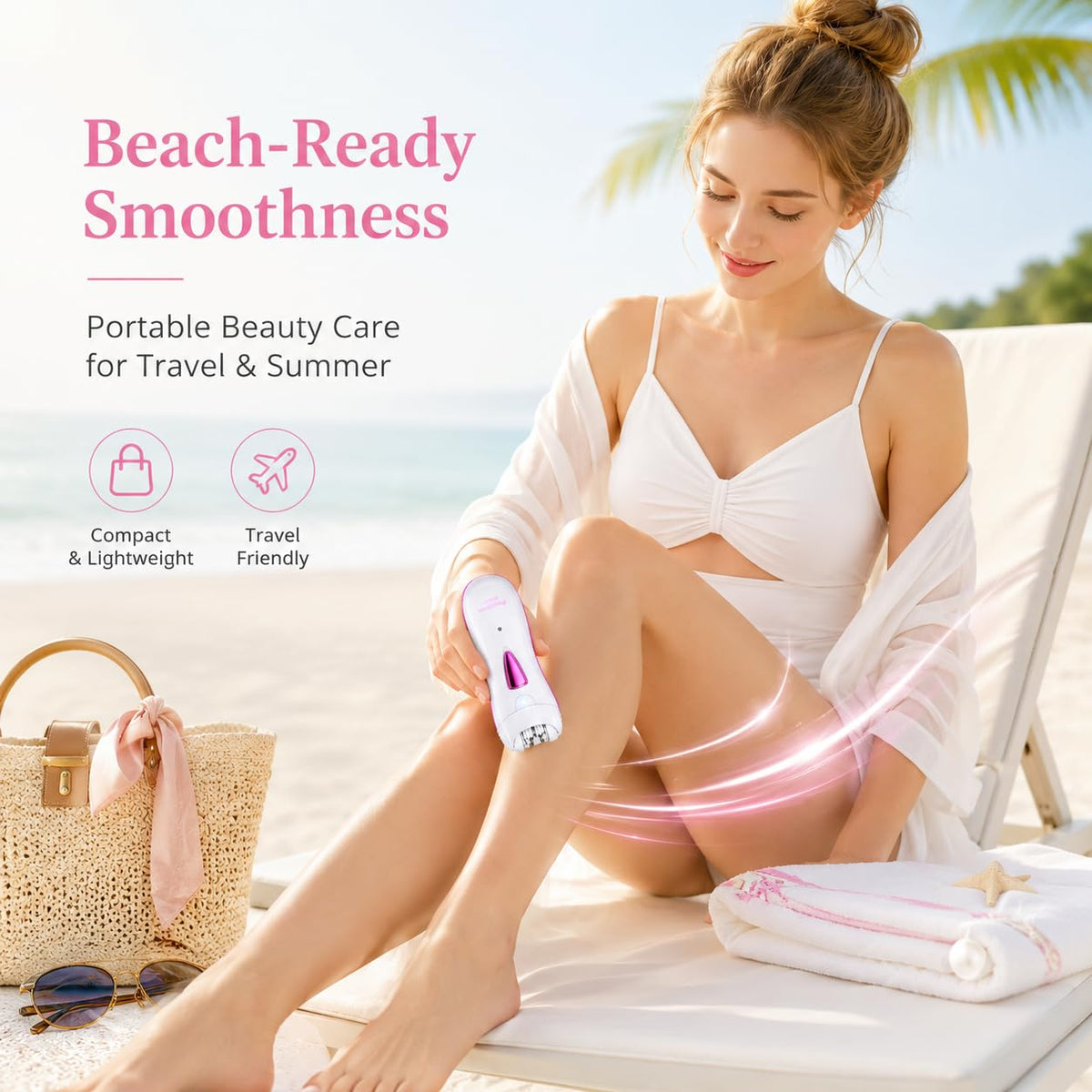 Facial Epilator with LED Light, Portable Rechargeable Body Epilator U931