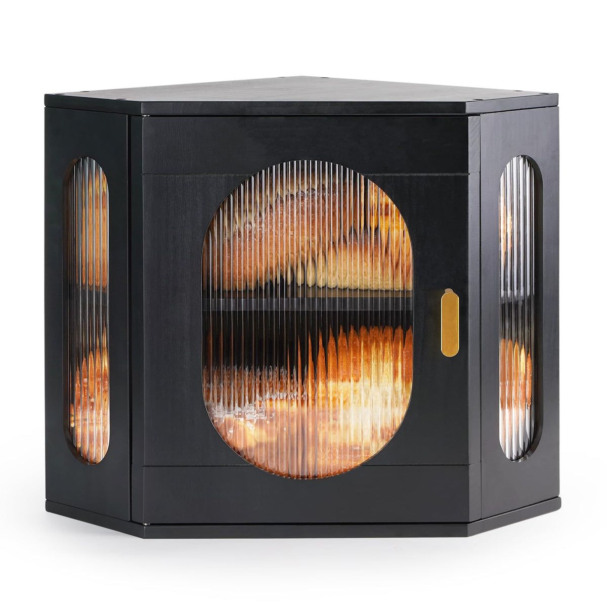 2 Layer Wooden Bread Box with Acrylic Window S920
