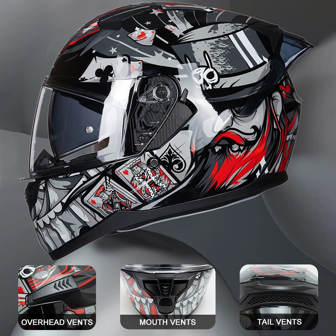 Bluetooth Motorcycle Helmet Anti-Fog Flip Up Full Face DOT Approved I9111