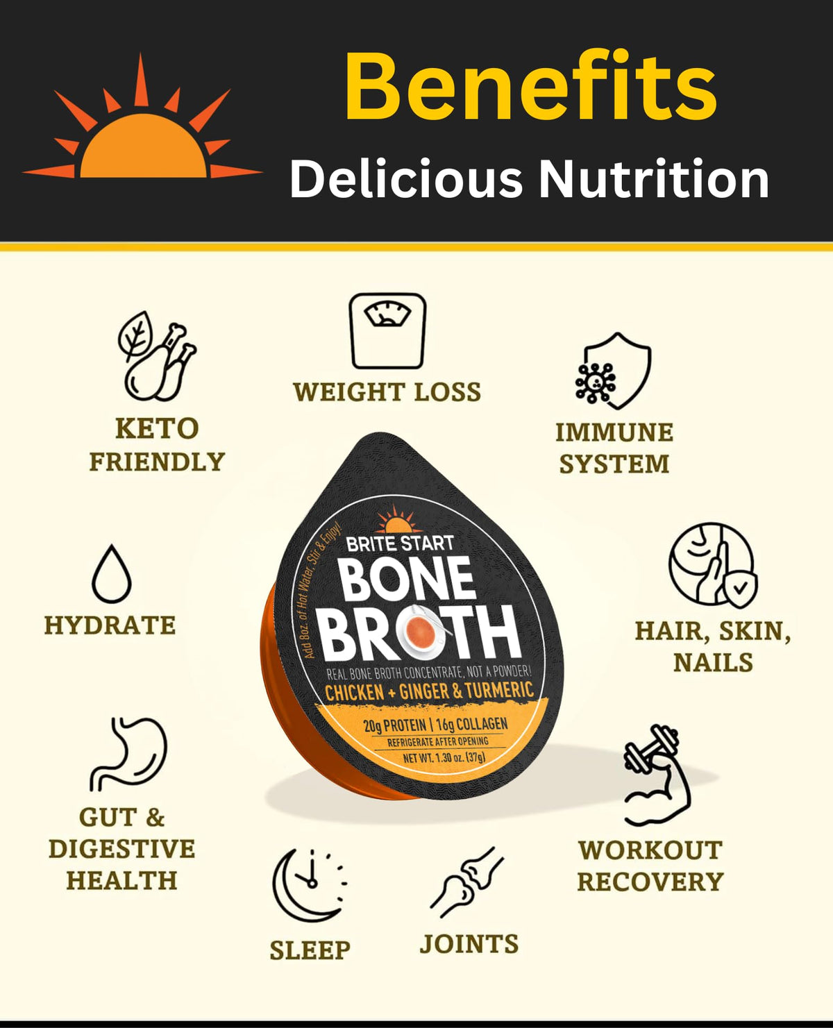 Bone Broth Variety Pack, 4 Flavors, 12 Count M150673