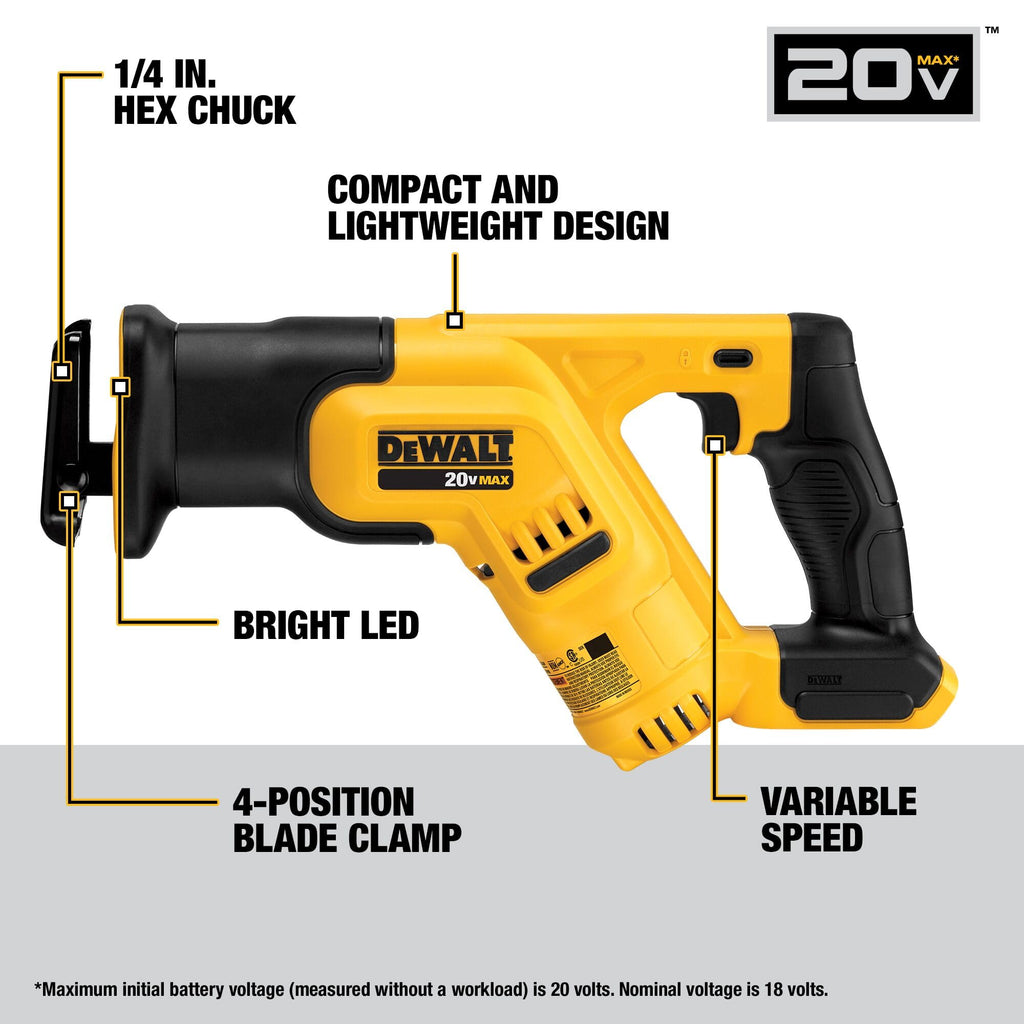 20V MAX 7-Tool Combo Kit with Cordless Drill, Impact Driver, Reciprocating Saw, Circular Saw, Oscillating Tool, Random Orbital Sander, Jigsaw, 5Ah Battery and Charger Y76628