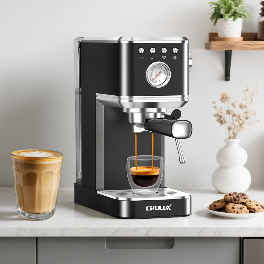 Slim Espresso Machine with Milk Frother Q551712