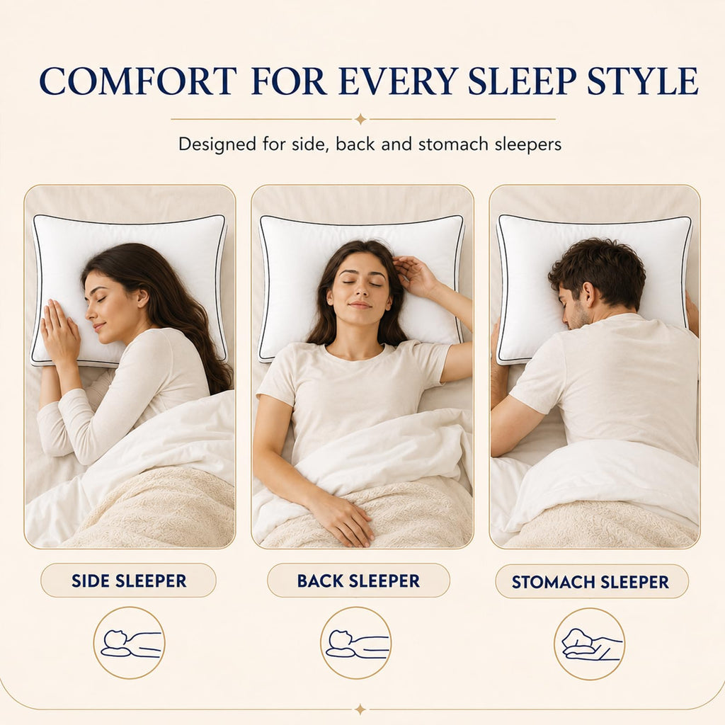 Queen Size Set of 2 Gusseted Bed Pillow M5209