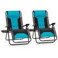 Zero Gravity Chair Set of 2 Folding Patio Lounge Recliner with Pillows Cup Holder G31921