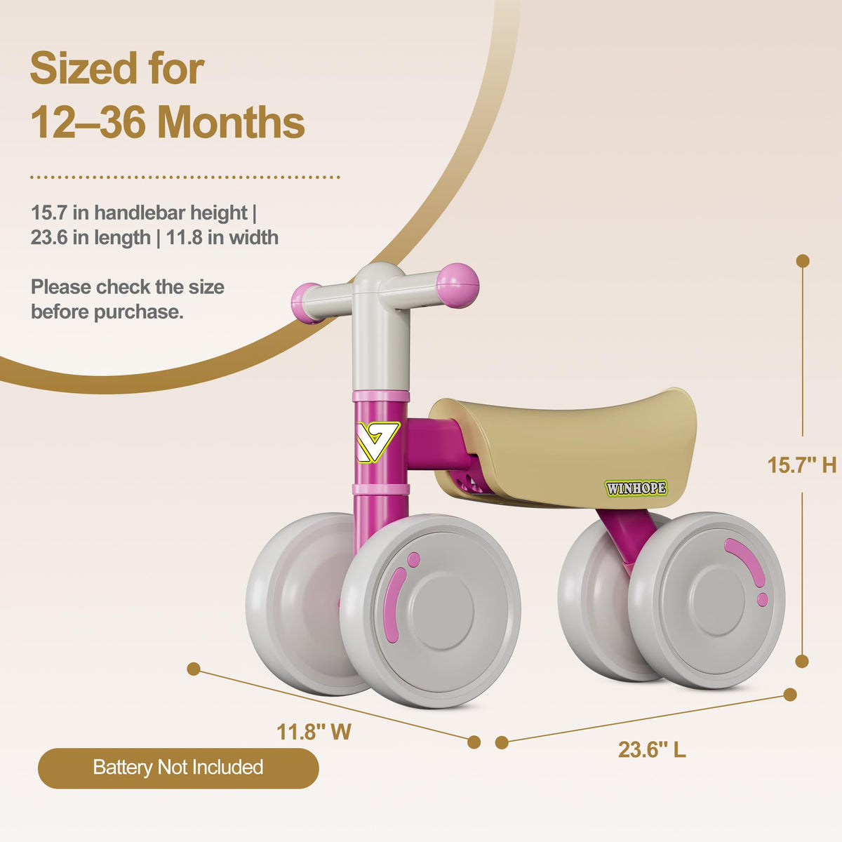 Baby Balance Bike 4-Wheel Q32749