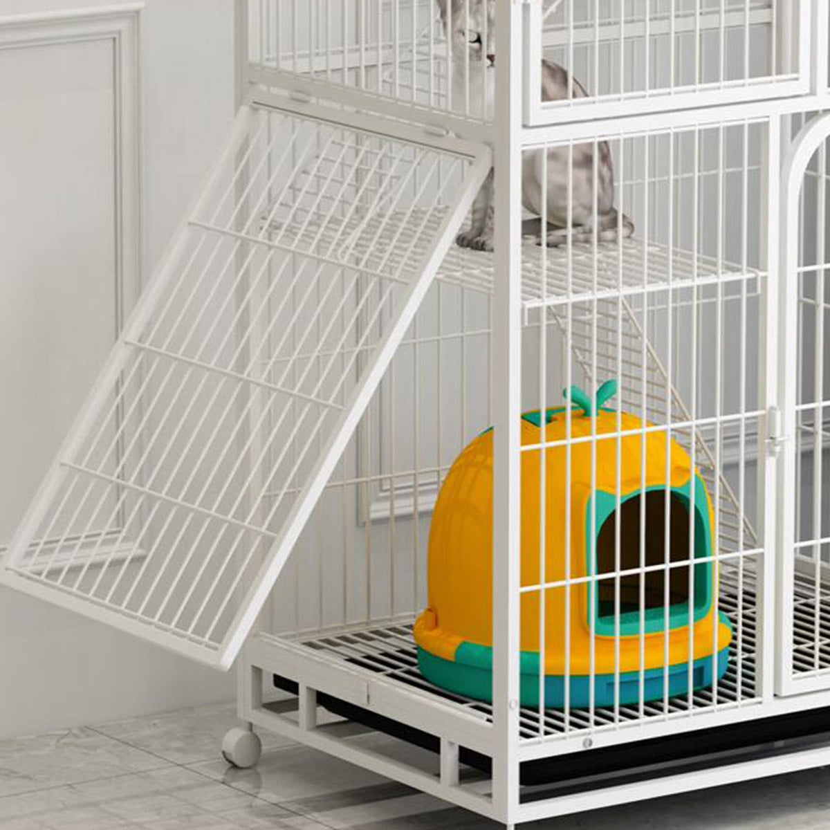 Large 3-Tier Metal Wire Cat Cage with Hammock T9713