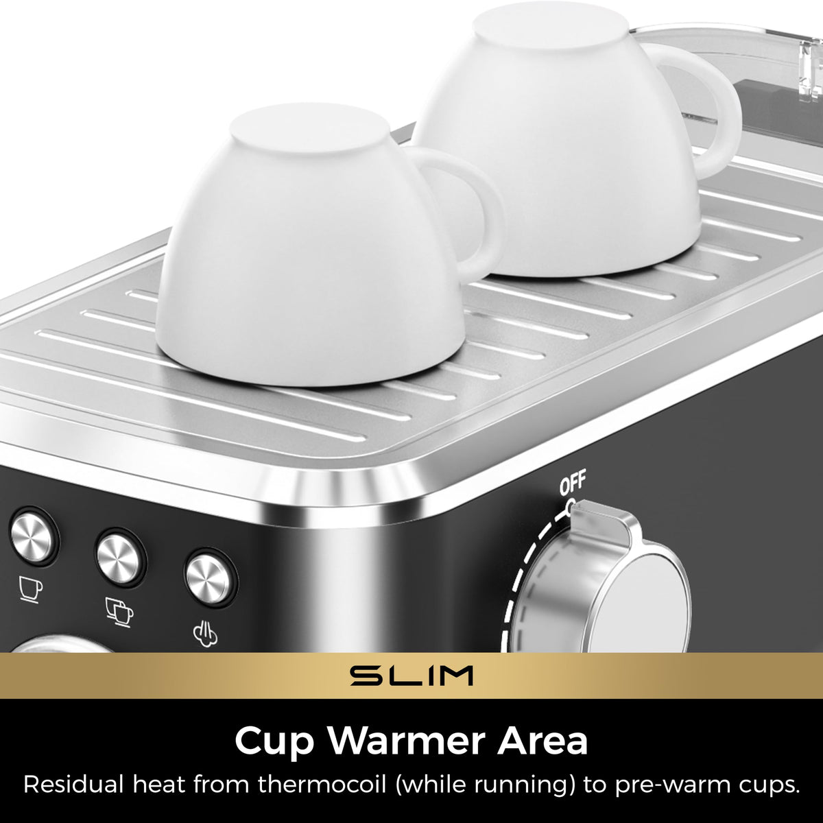 Slim Espresso Machine with Milk Frother Q551712