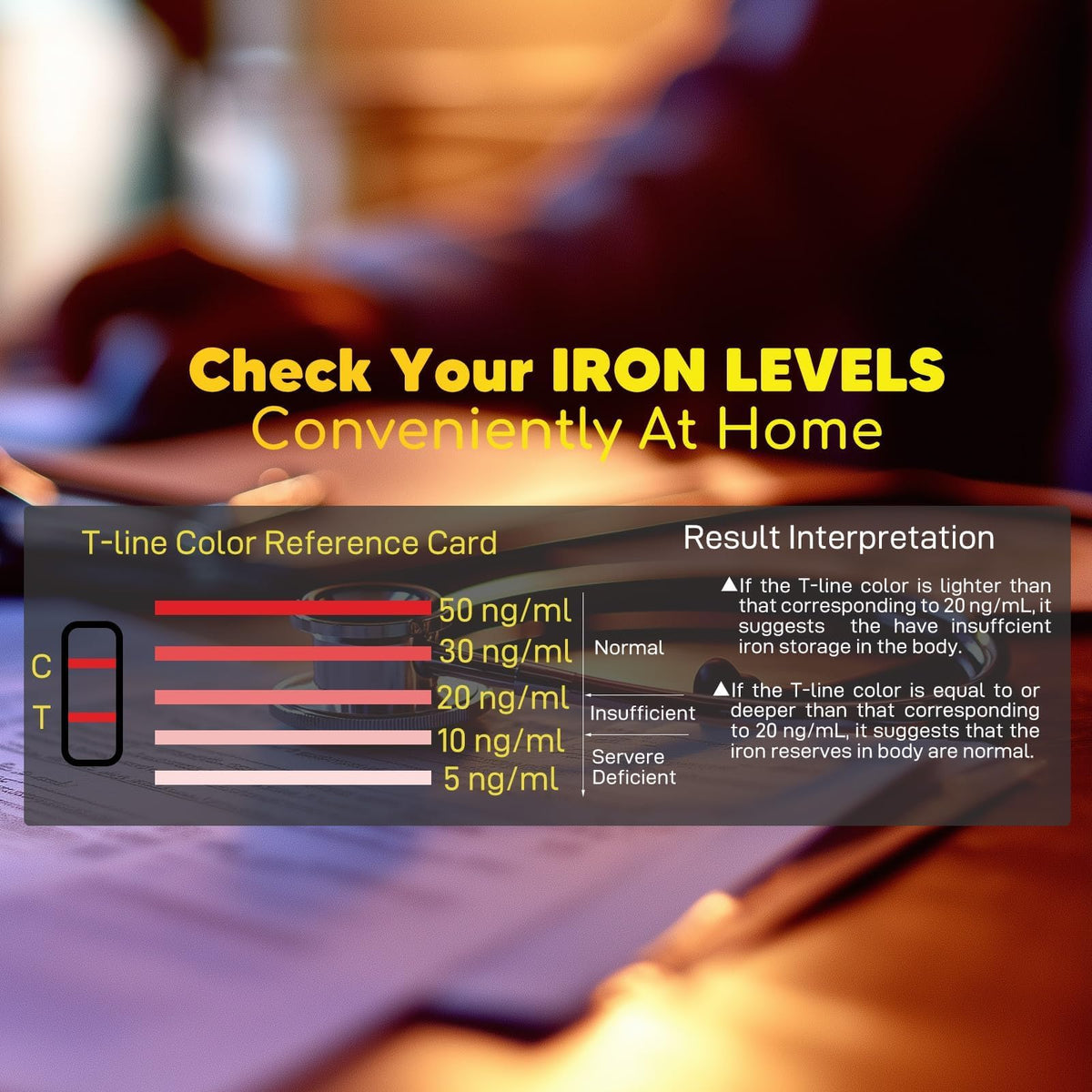 Iron Deficiency Home Test Kit 2 Tests D43349