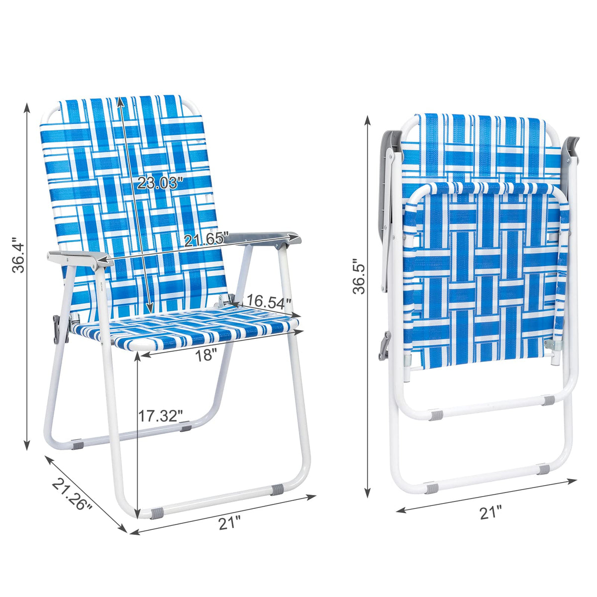 2 Pcs Webbed Folding Beach Chair I4646