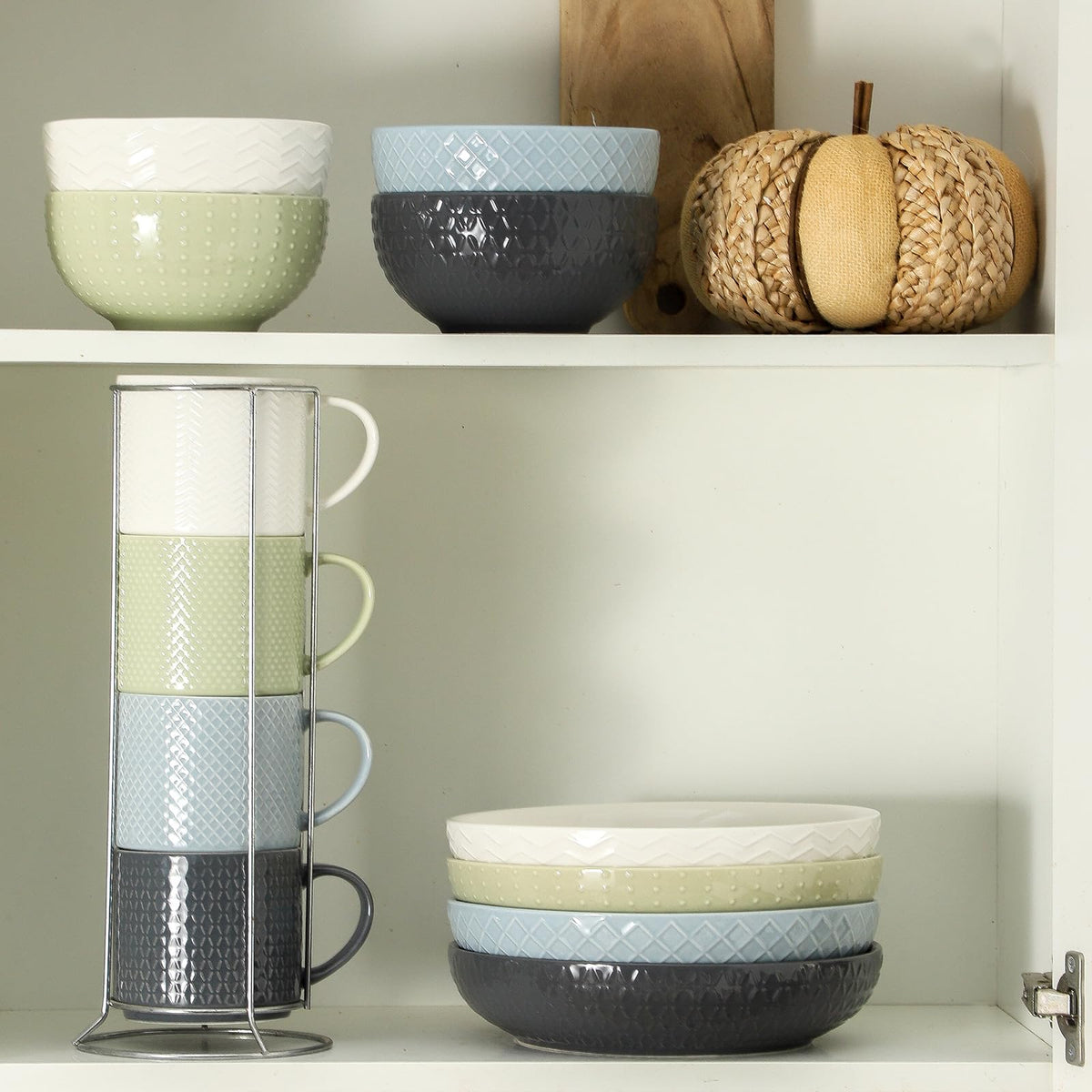 9.1'' 42 OZ Ceramic Pasta Bowls Set of 4 N621
