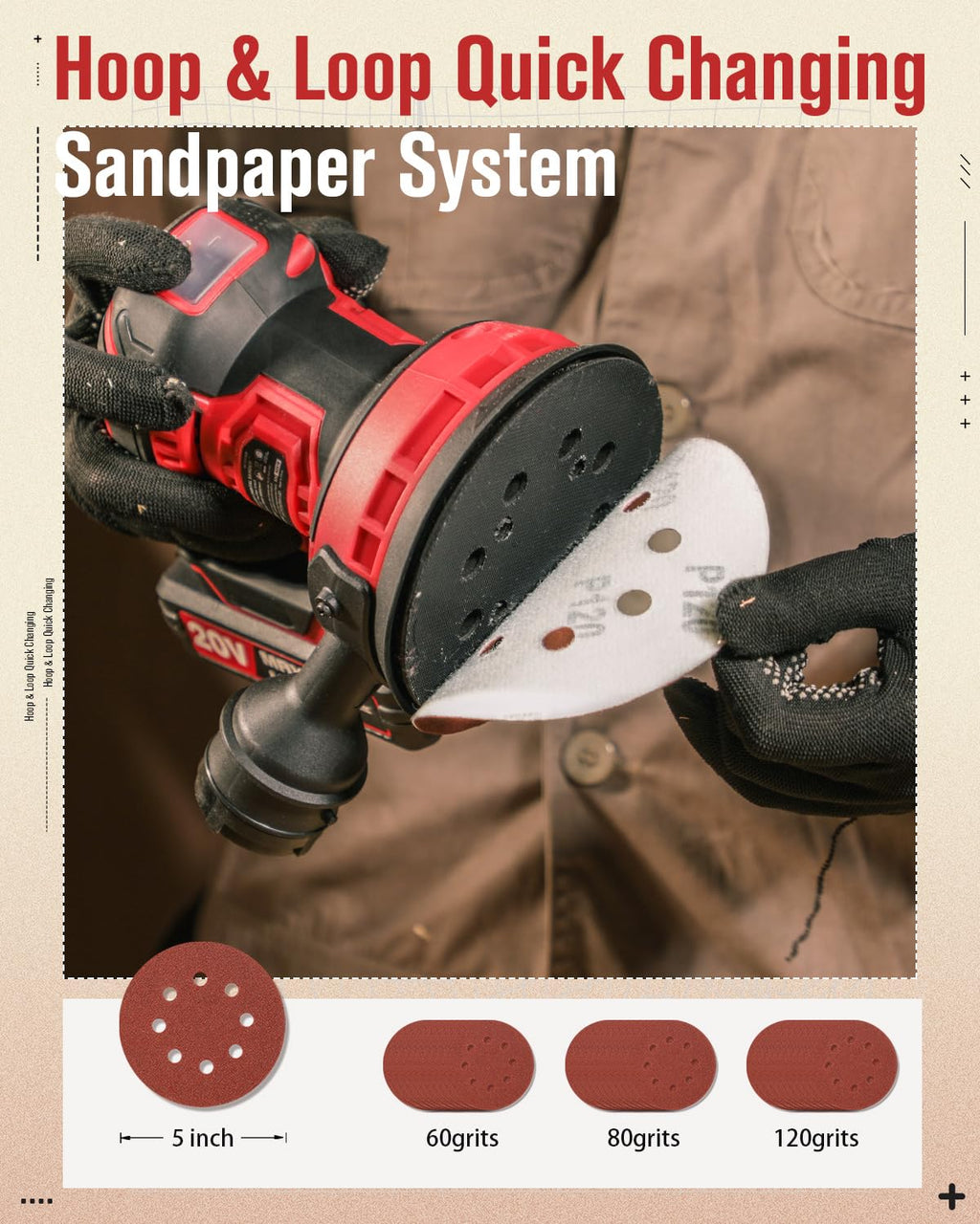 20V Cordless Random Orbital Sander 5” S155672