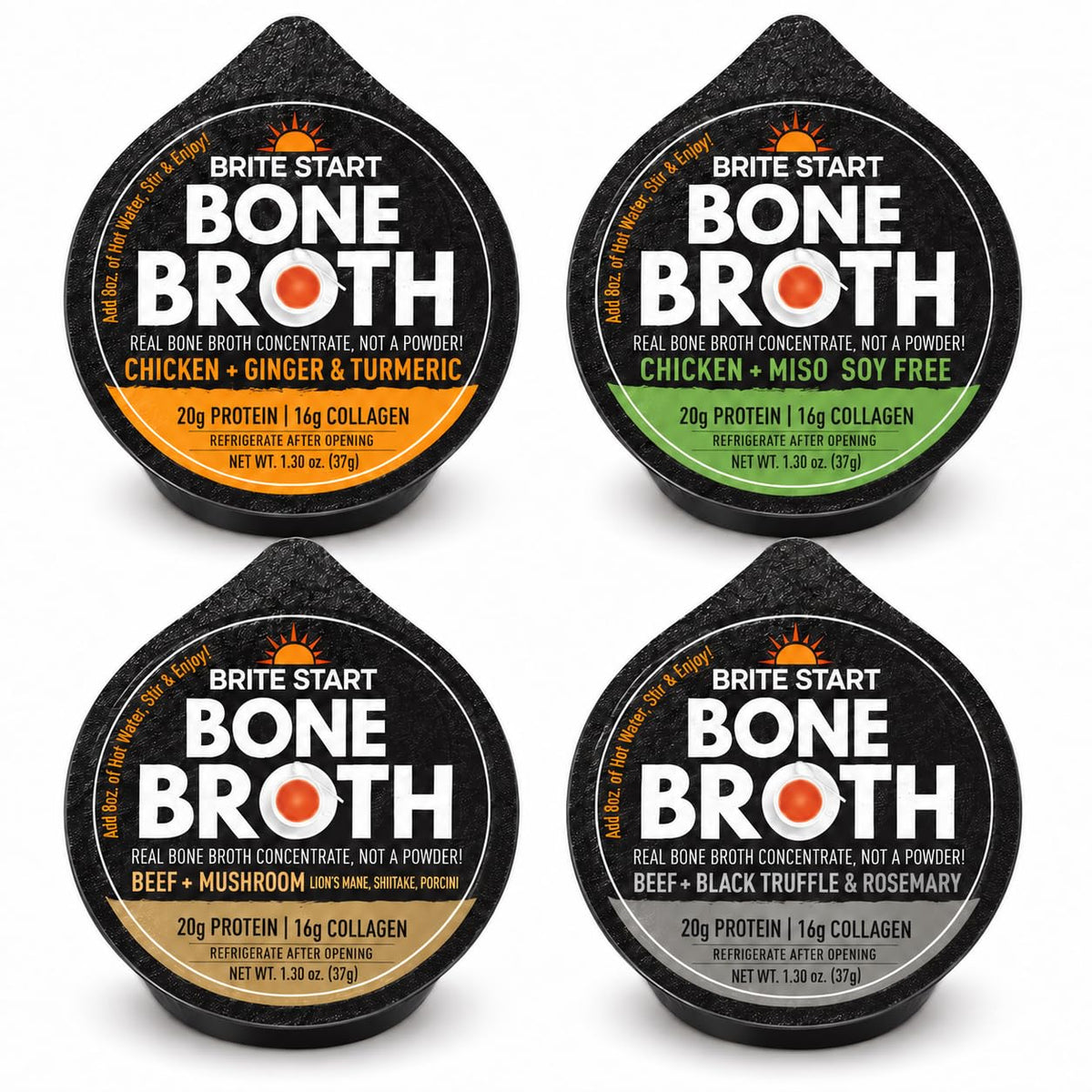 Bone Broth Variety Pack, 4 Flavors, 12 Count M150673