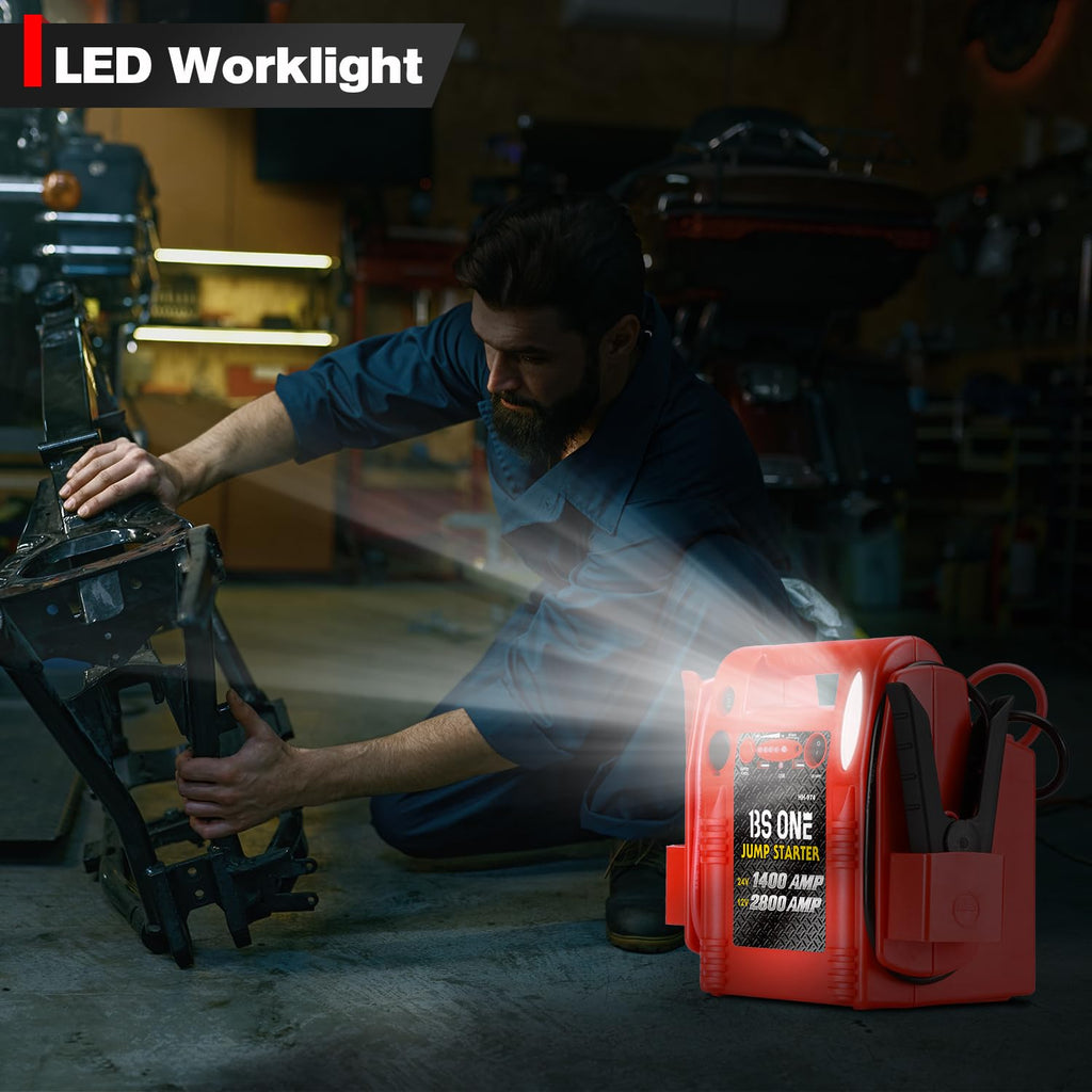 24V / 12V Heavy Duty Jump Starter with USB/DC Output and LED Light Q8097