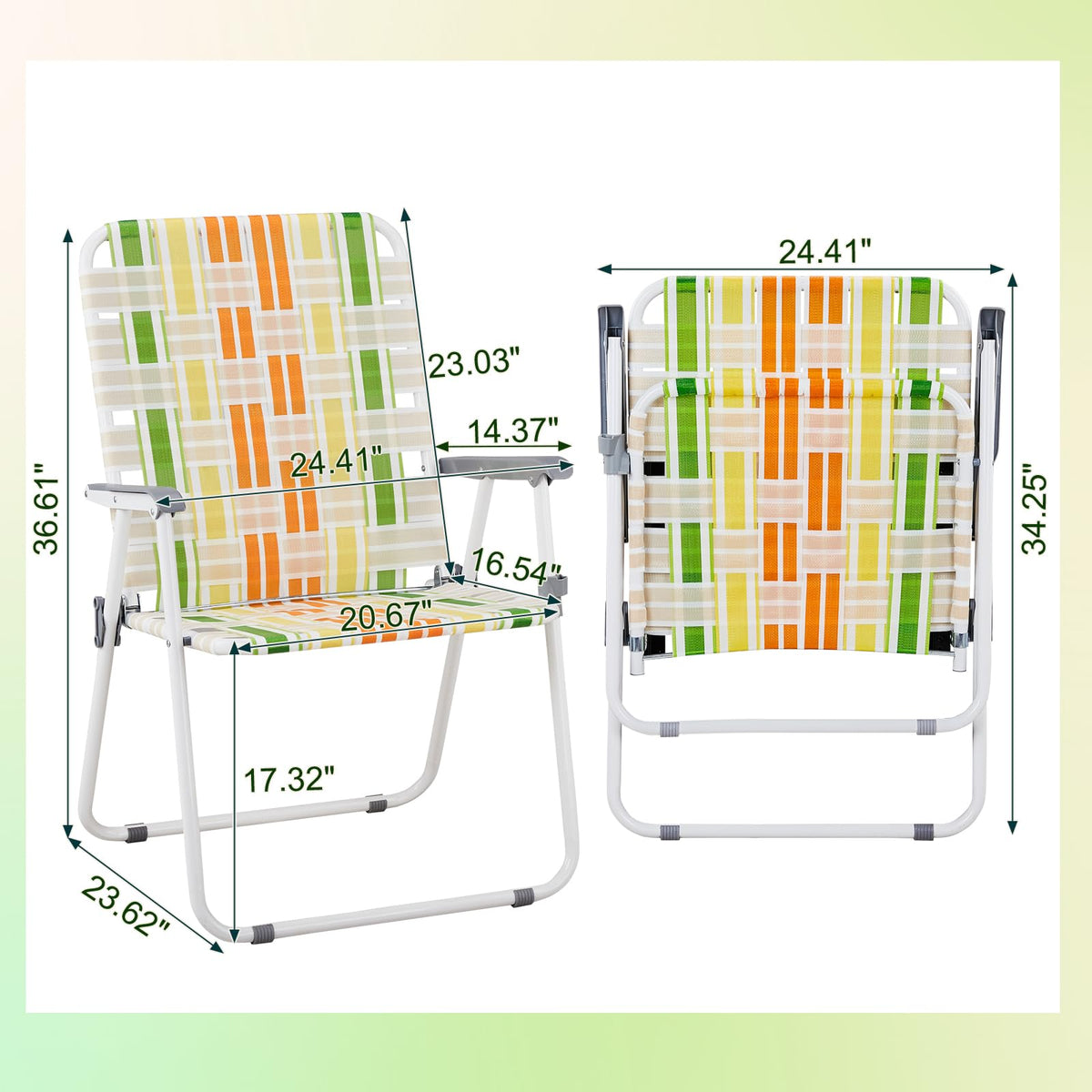Oversized Webbed Folding Lawn Chairs 2 Pack G7810