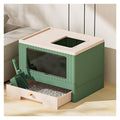 Foldable Enclosed Cat Litter Box with Lid and Scoop E62677
